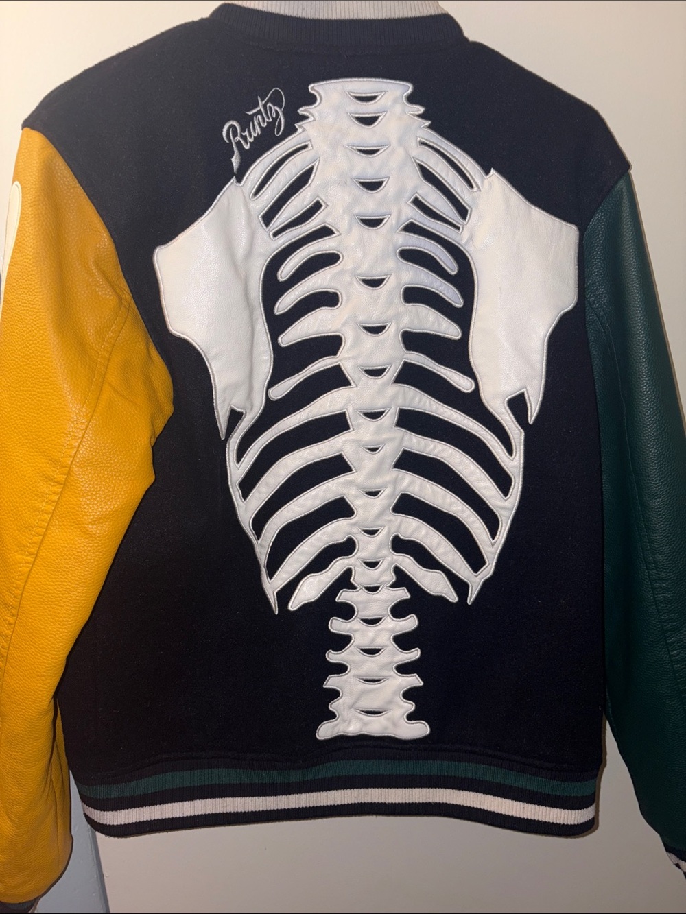 RUNTZ worldwide - “SMOKE OUT” Skeleton Varsity Jacket - Picture 3 of 4
